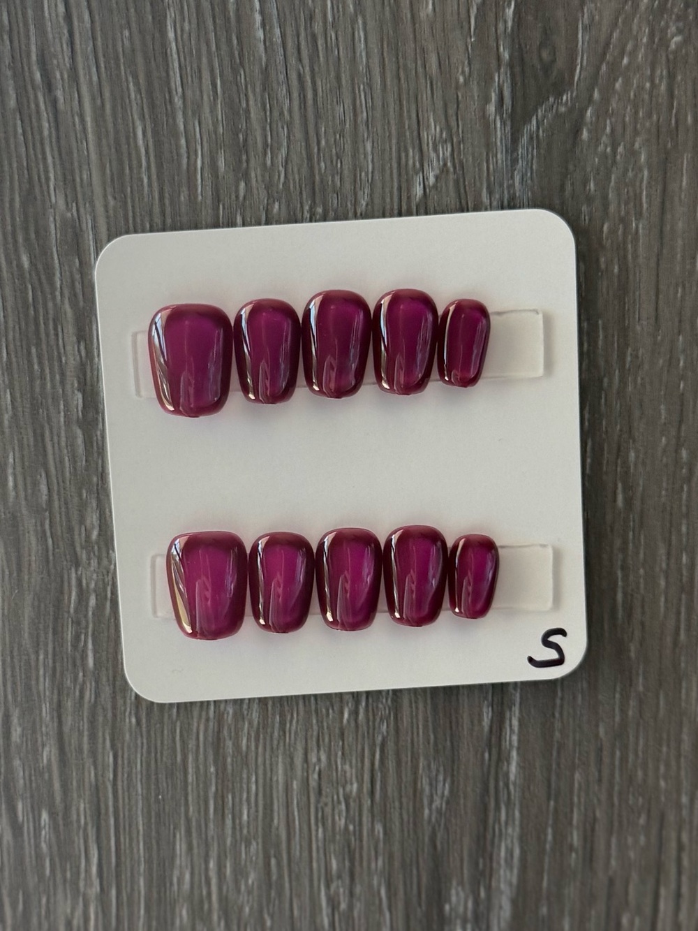 Elegant Deep Berry Purple Press-On Nails — Ready-to-Wear Set